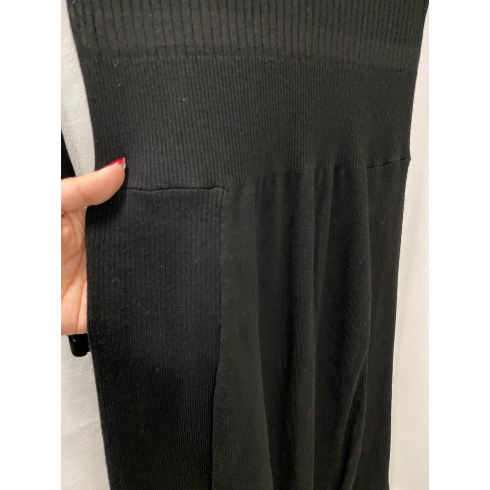 Chache Black Round Neck Long Sleeve Ribbed Knit Bodycon Dress Medium - Picture 9 of 10